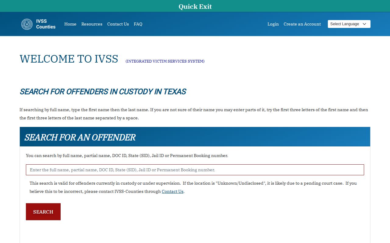 Mills County IVSS release check search portal